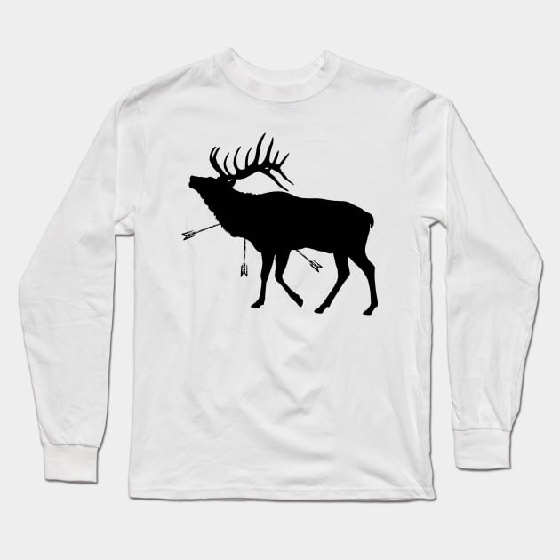 Deer Hunting With a Bow Long Sleeve T-Shirt by Wild Catch